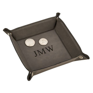 Men's Leather Valet Snap Tray 5"