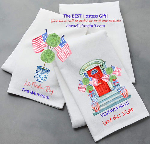 Patriotic Theme Tea Towels - Personalized!