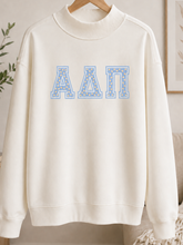 Mock Turtleneck Sweatshirt Floral Letters