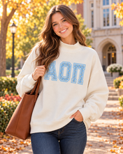 Mock Turtleneck Sweatshirt Floral Letters