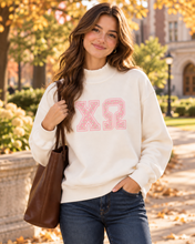 Mock Turtleneck Sweatshirt Floral Letters