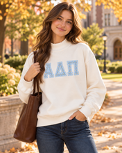 Mock Turtleneck Sweatshirt Floral Letters