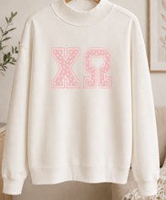 Mock Turtleneck Sweatshirt Floral Letters
