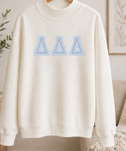 Mock Turtleneck Sweatshirt Floral Letters