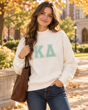 Mock Turtleneck Sweatshirt Floral Letters