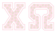 Mock Turtleneck Sweatshirt Floral Letters