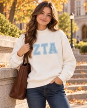 Mock Turtleneck Sweatshirt Floral Letters