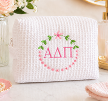 Embroidered Sorority Waffle Cosmetic Bag