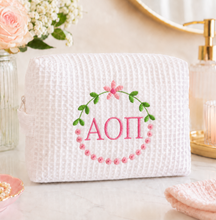Embroidered Sorority Waffle Cosmetic Bag