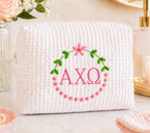 Embroidered Sorority Waffle Cosmetic Bag