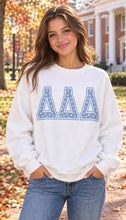 White Sweatshirt with Floral Sorority Letters