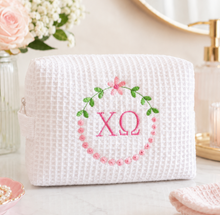 Embroidered Sorority Waffle Cosmetic Bag