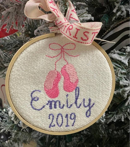 Personalized Christmas Ballet Hoop Ornament