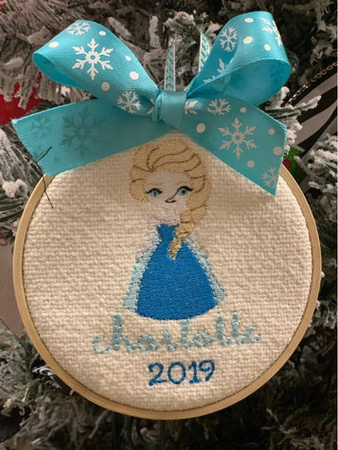 Personalized Elsa Hoop Ornament