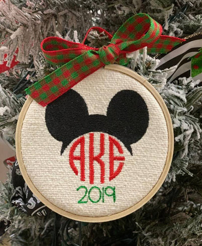 Personalized Mickey Hoop Ornament