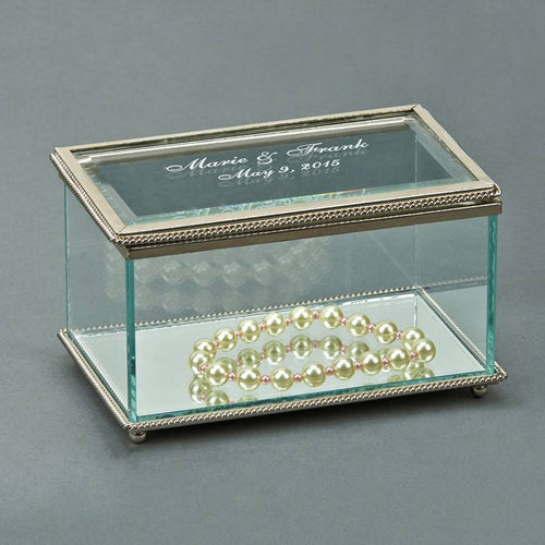 Glass Beaded Box Rectangle with Hinged Cover 5.25