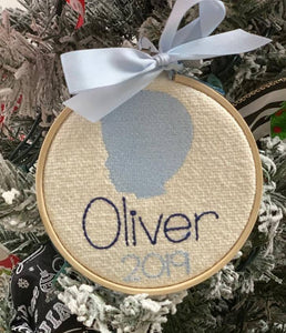 Personalized Silhouette Hoop Ornament