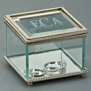 Beaded Glass Jewelry Box 4" x 4" x 2"
